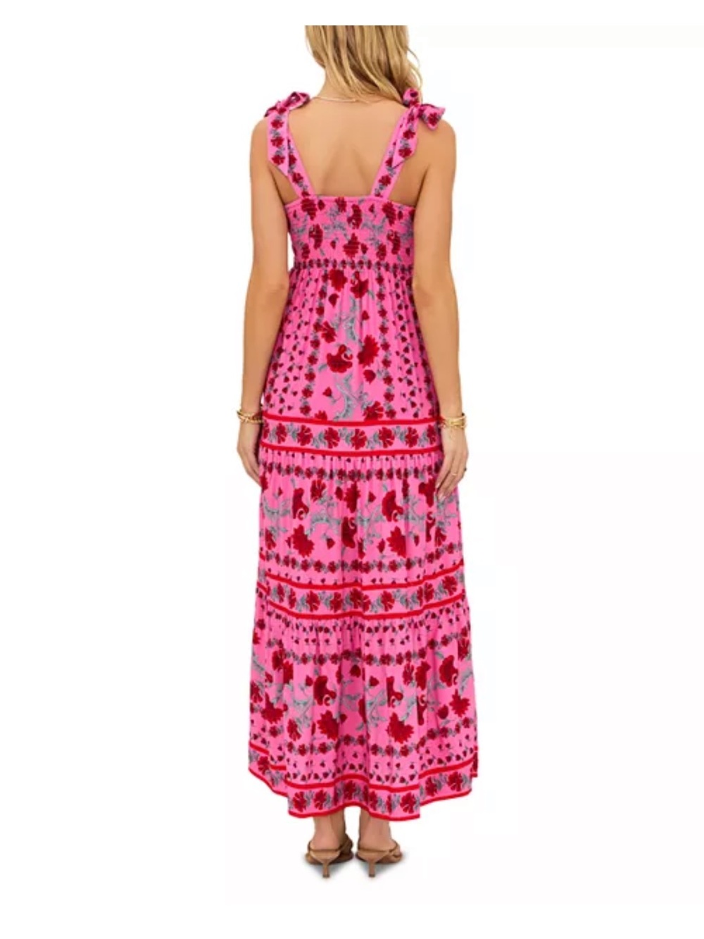 Beach Riot Hot Pink Floral Tie-Shoulder Maxi Dress - Picture 2 of 12